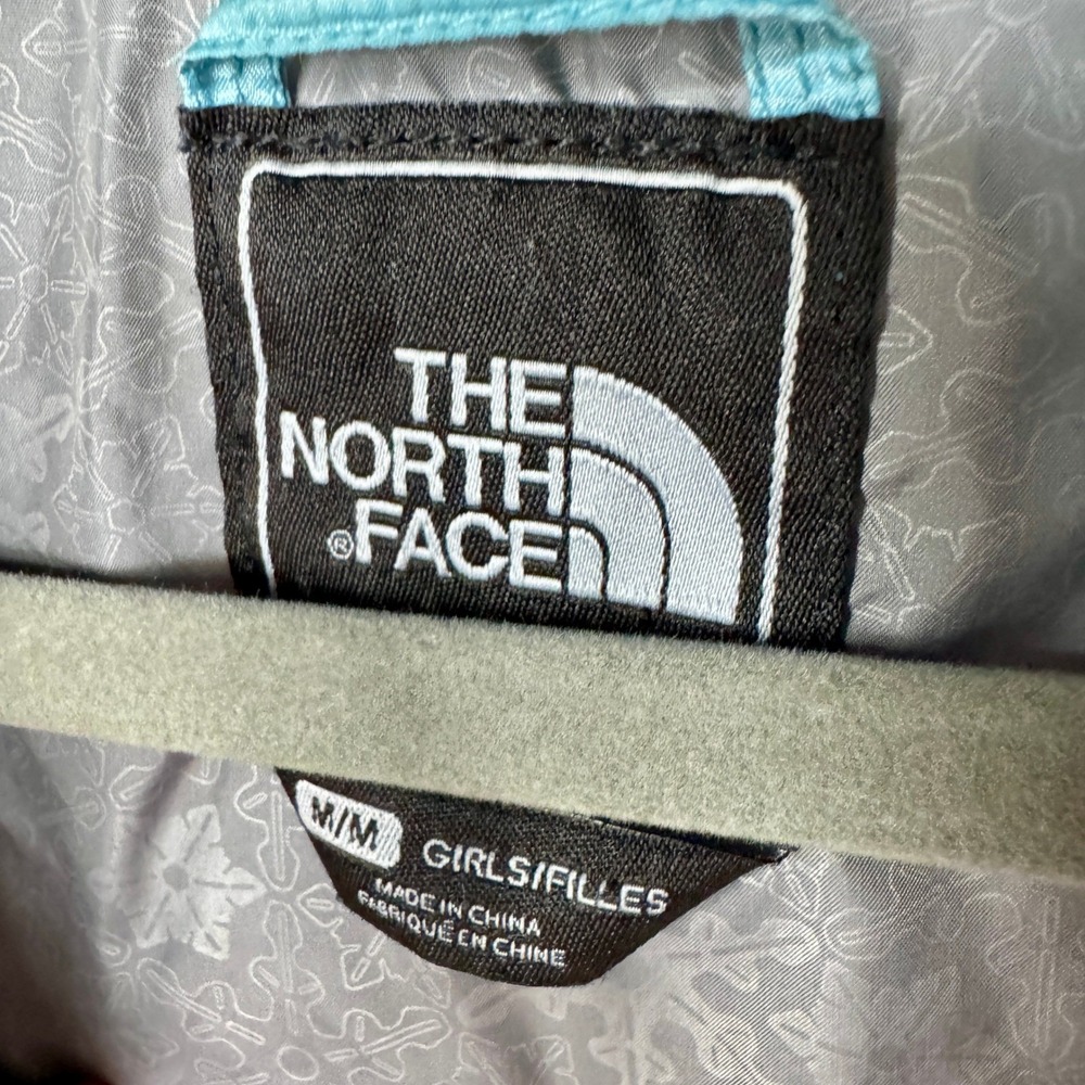 The North Face Girls Star Quilted Puffer‎ Jacket M Light Blue Full Zip READ* - Picture 3 of 15